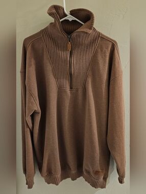 Royce Brand Women's Quarter Zip Brown Sweatshirt Brown XL